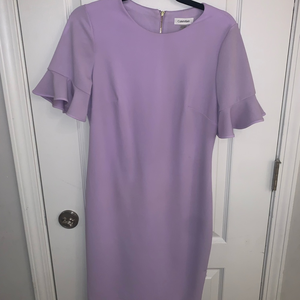 Purple Calvin Klein Work Dress